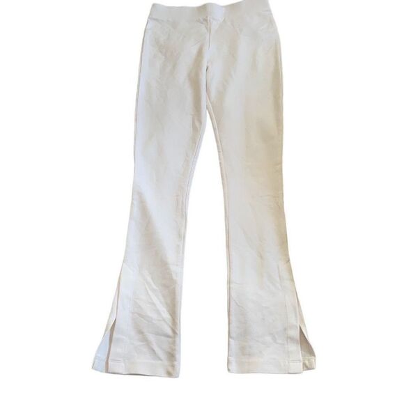 Forever 21 Y2K Cream Long Leggings Vanilla Ankle Slit Bootcut Small 26x30 - Picture 1 of 8